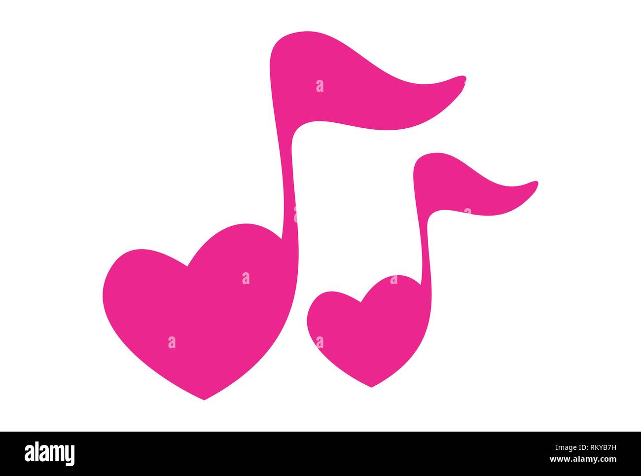 Liebe Music Song logo Symbol vektor Konzept flache Bauweise Stockfoto