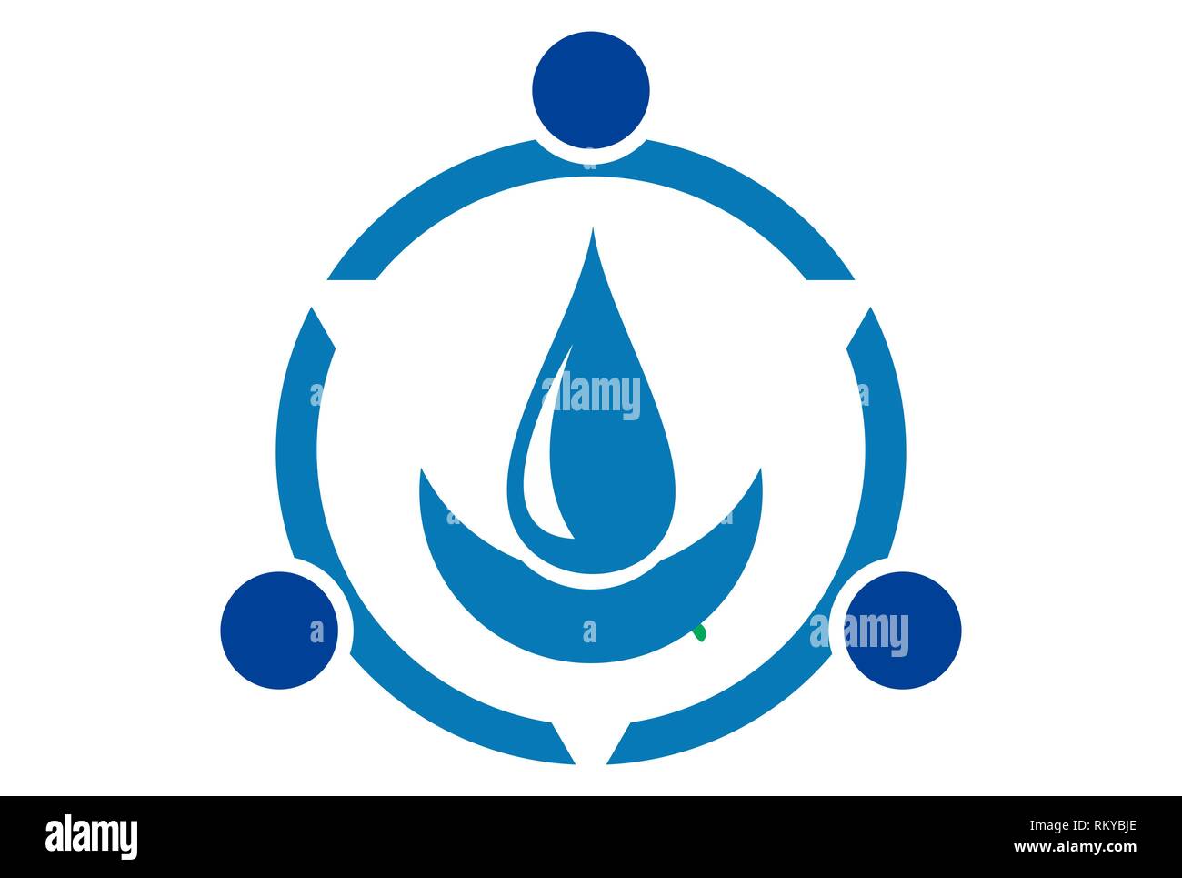 Wasser blau Konzept Natur logo Symbol vektor Konzept flache Bauweise Stockfoto