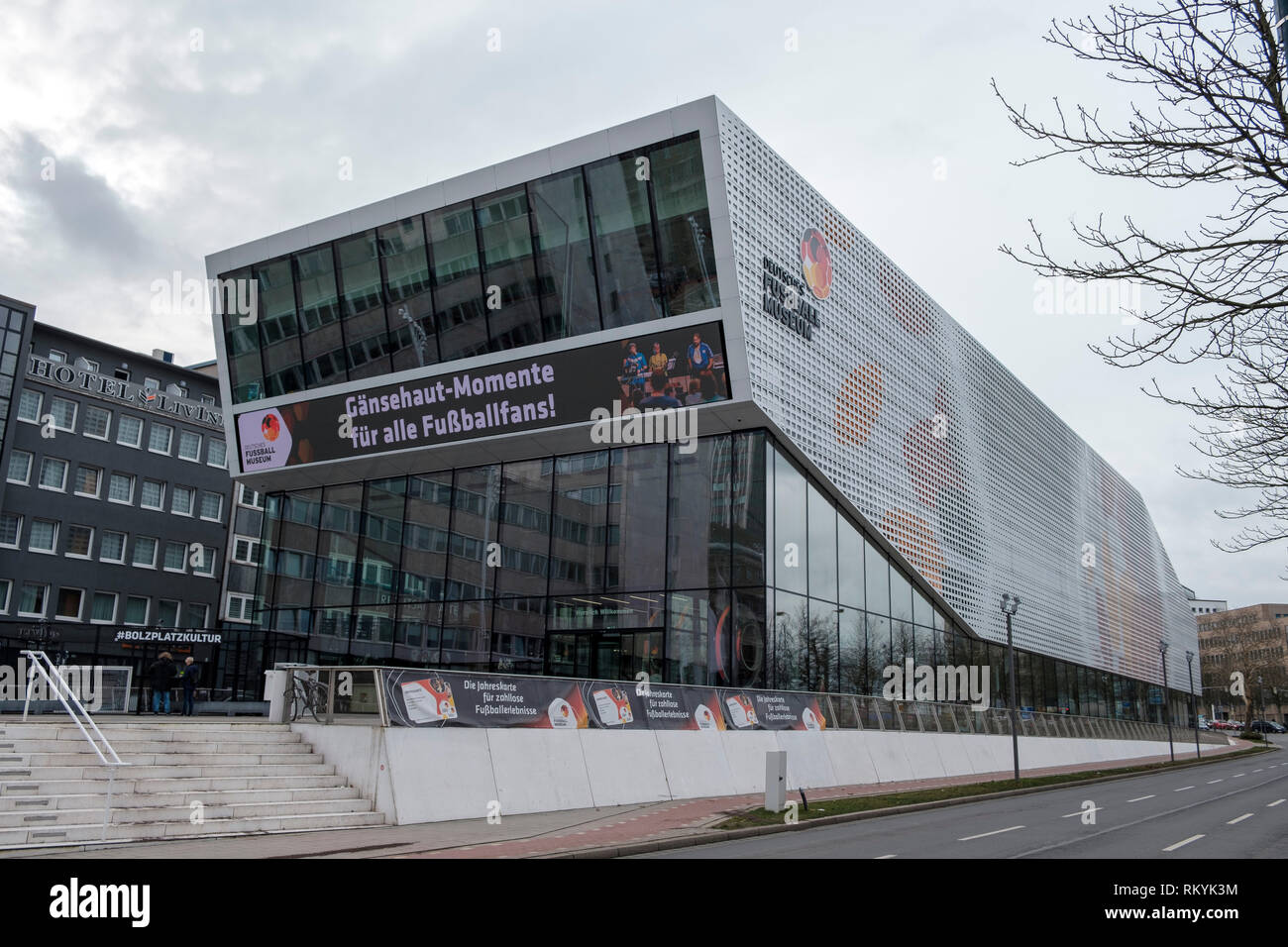 Dortmund Deutschland 8,2.2019, Außenansicht des Deutschen Fußballmuseums, Deutsches Fußballmuseum Stockfoto