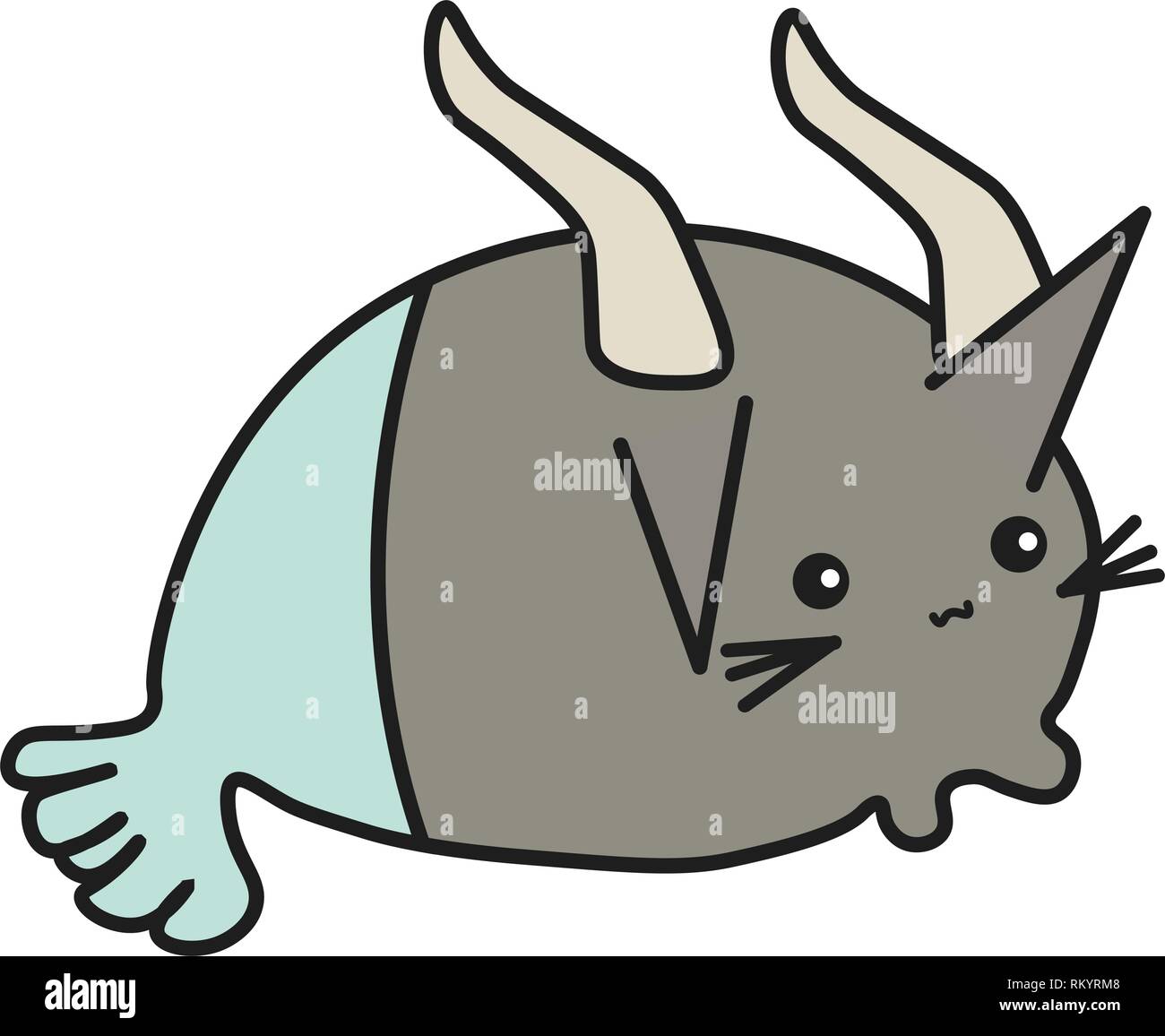 Bunny Steinbock Sternzeichen im Comic-stil. Vector Illustration auf weißem Hintergrund. Stock Vektor