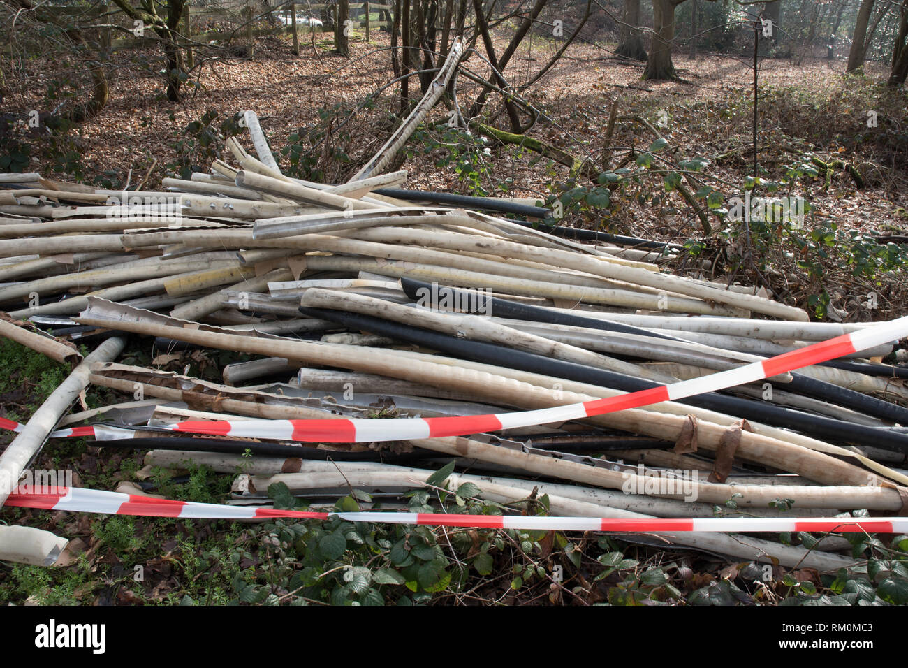 Ablagerung von Industrieabfällen Fliegen, Langley Park, Buckinghamshire. Stockfoto