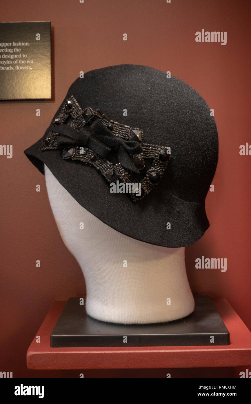 Ein Cloche Hut aus der Mob Museum, Las Vegas (Las Vegas), Nevada, United States. Stockfoto