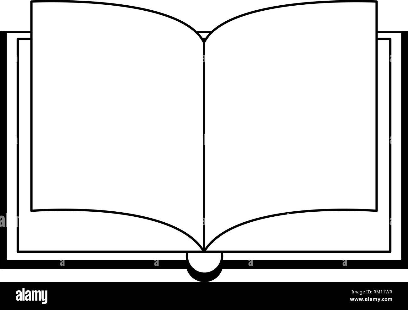 Buch Offnen Karikatur In Schwarz Und Weiss Isoliert Stock Vektorgrafik Alamy