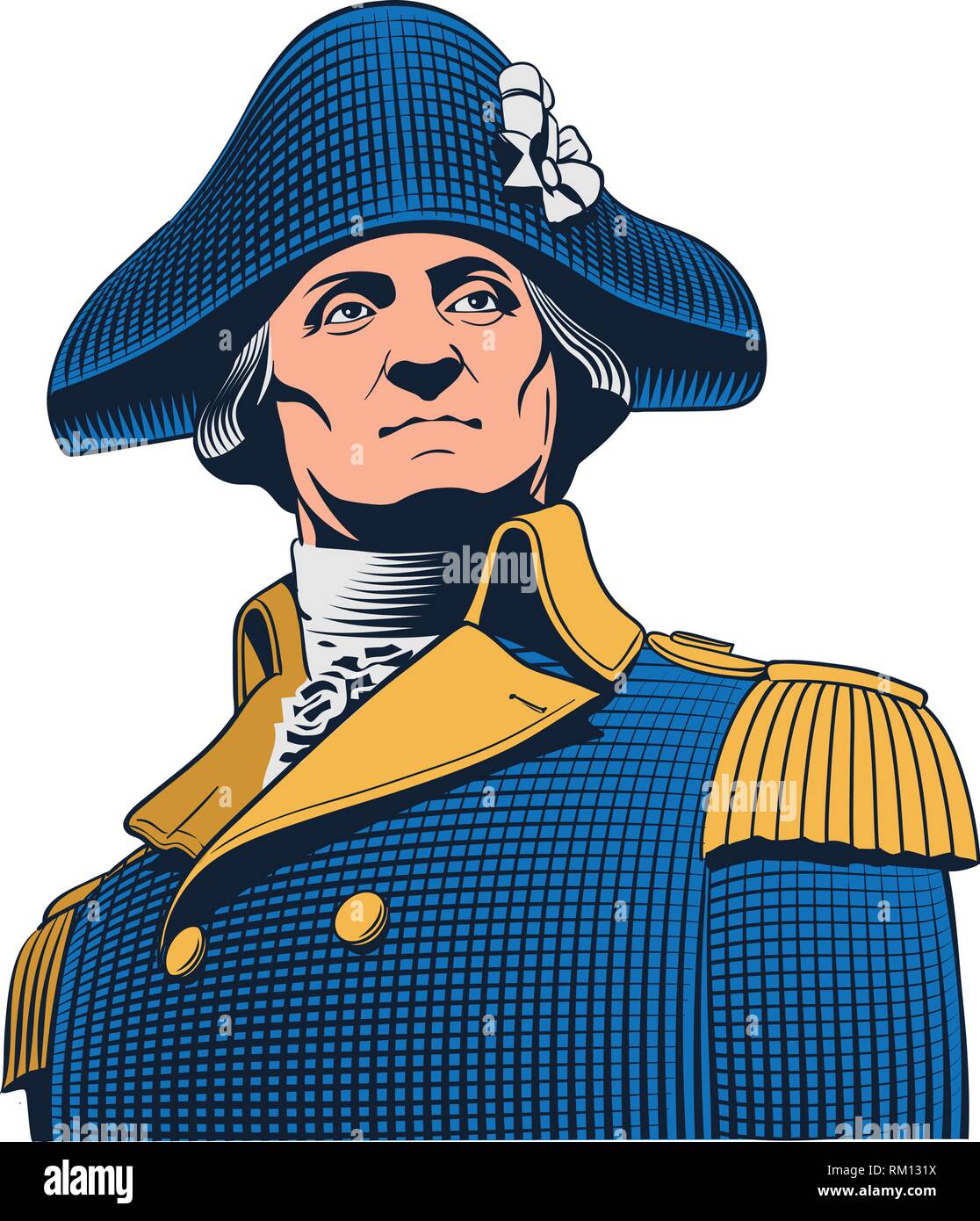 George Washington Portrait im Einklang Art Illustration. Stock Vektor
