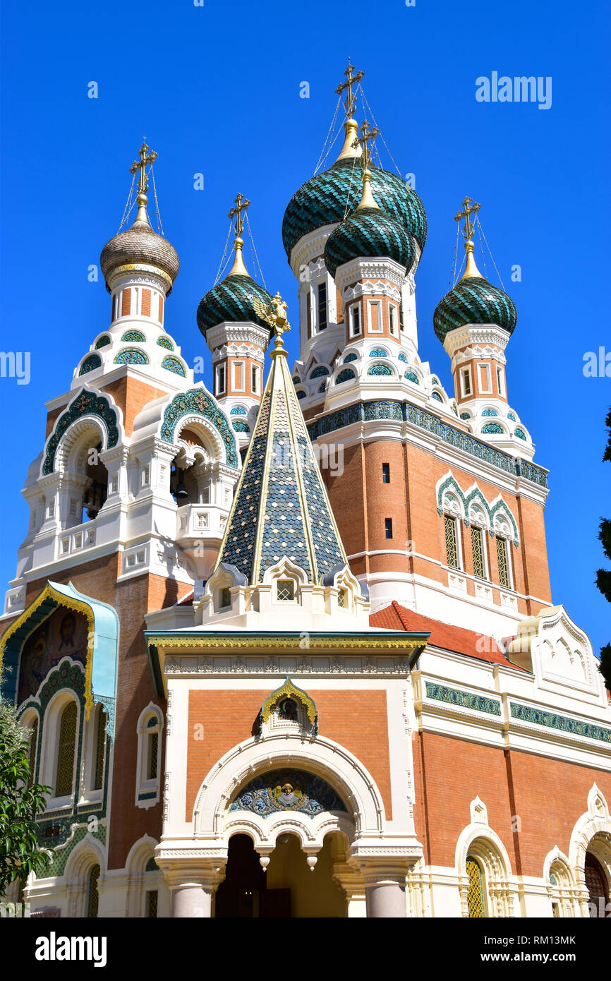 St Nicholas russisch-orthodoxe Kathedrale, Nizza, Frankreich Stockfoto