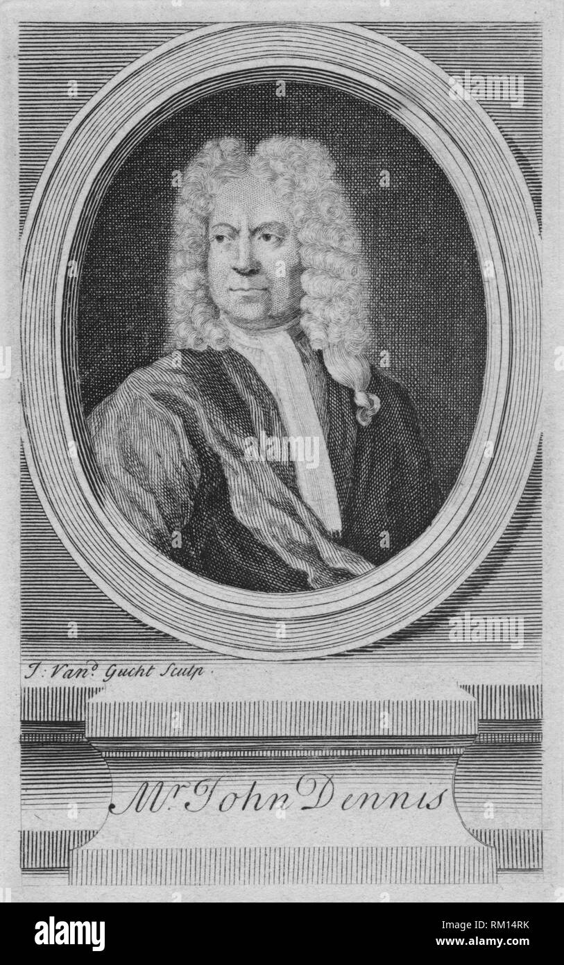 "Mr. John Dennis', c 1734. Schöpfer: John Vandergucht. Stockfoto