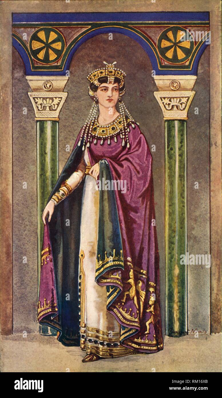 "Die Kaiserin Theodora - sechsten Jahrhundert N.CHR.", 1924. Schöpfer: Herbert Norris. Stockfoto