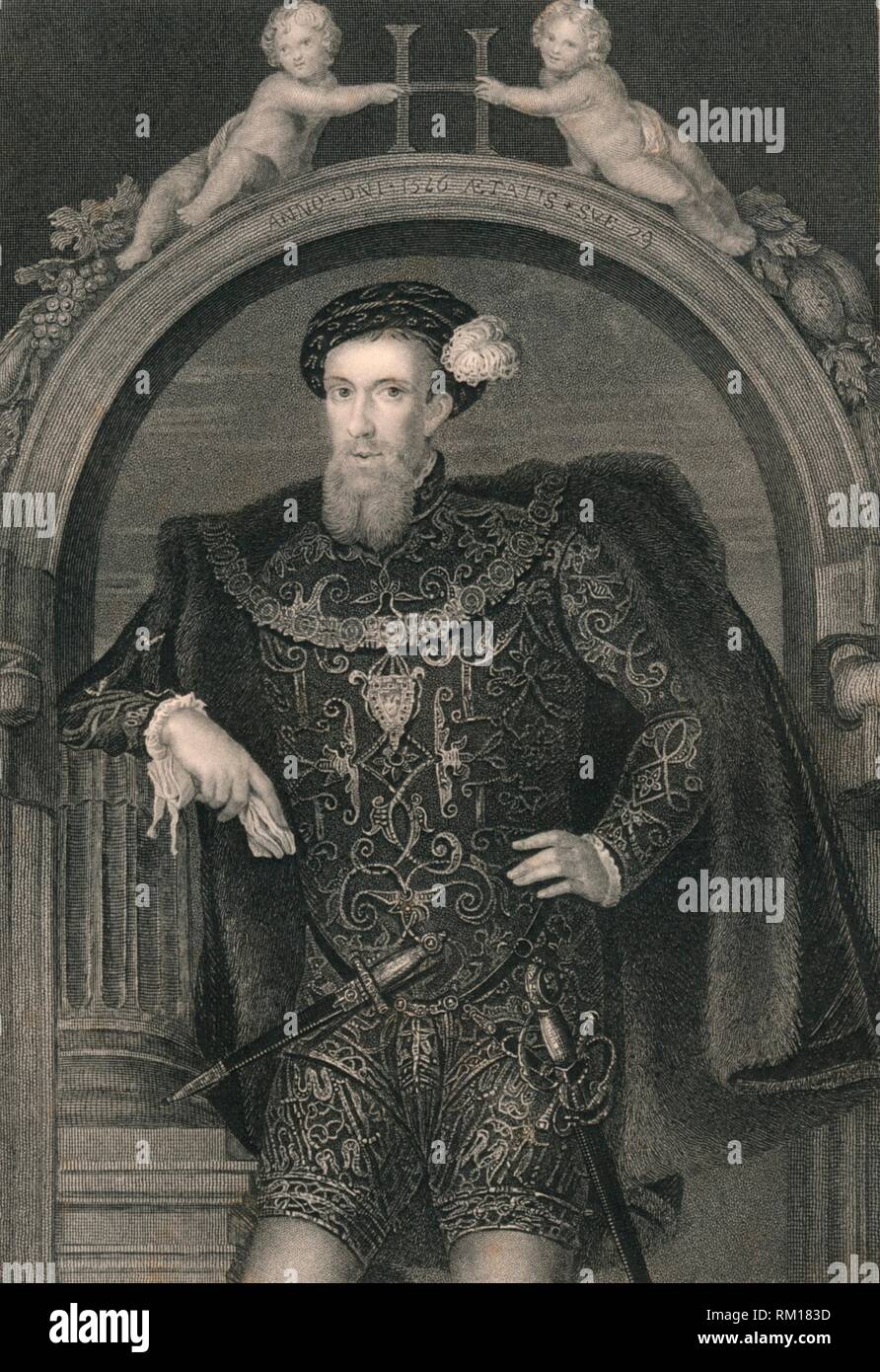 "Henry Howard, Earl of Surrey', c 1546 (Anfang - Mitte des 19. Jahrhunderts). Schöpfer: John Cochran. Stockfoto