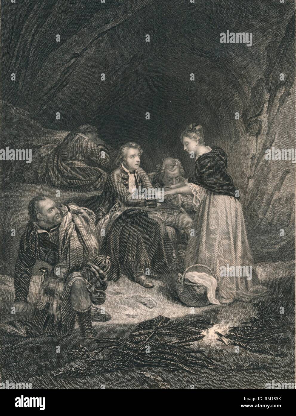 "Chas. Edward (Der Pretender) und Flora Macdonald', (Mitte des 19. Jahrhunderts). Schöpfer: J Rogers. Stockfoto
