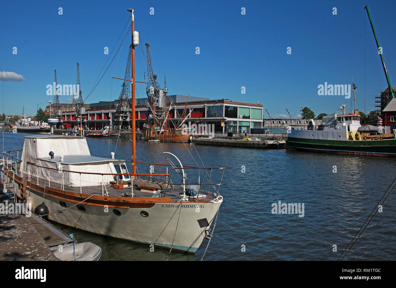 Motor yacht Lady von Rudding, an der Bristol Docks, Welsh Back, Bristol, Avon, South West England, UK, BS1 4SP Stockfoto