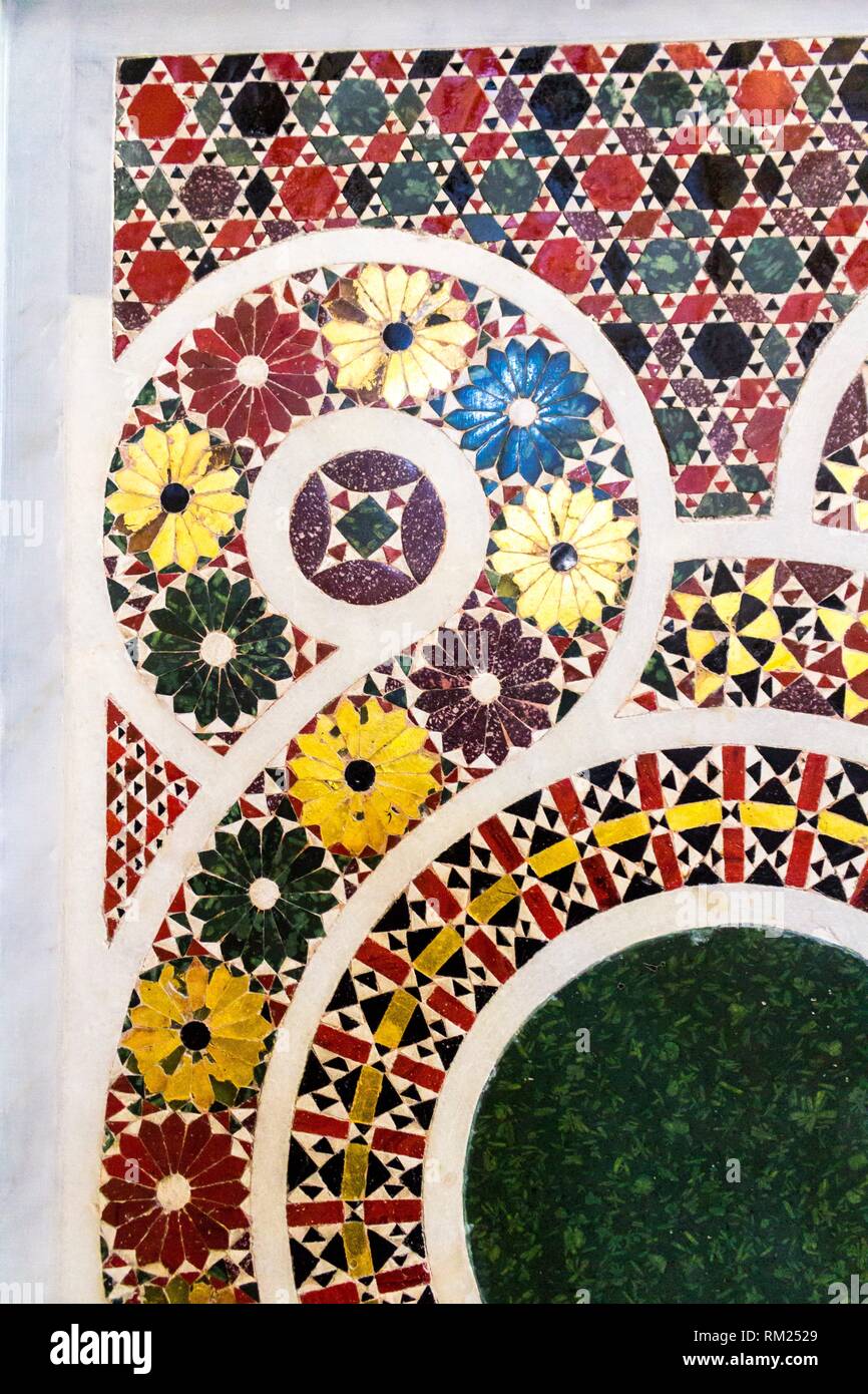 Details der byzantinischen Mosaiken in der Kirche Martorana. Palermo, Sizilien. Italien. Stockfoto