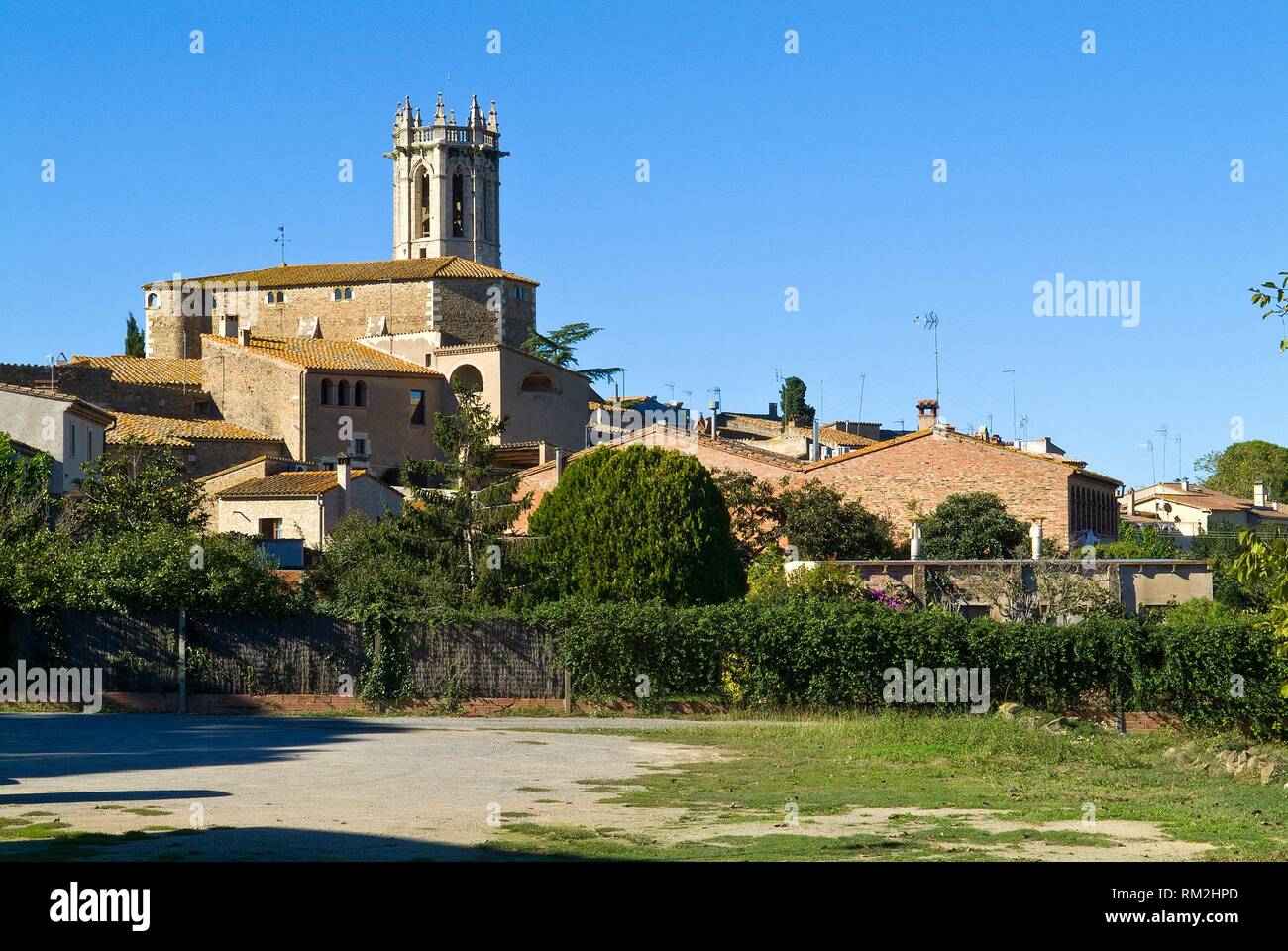 Landschaft der Bevölkerung der Pera, Girona, Katalonien, Spanien. Stockfoto