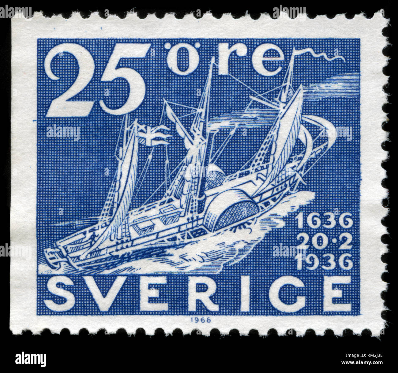 Briefmarke Aus Schweden Im Schiff Briefmarken Mit Dem Aufdruck 1966 Serie Stockfotografie Alamy
