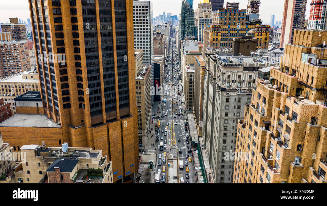 Blick nach Süden auf der Park Avenue von 35th Street, Manhattan, New York City, NY, USA Stockfoto