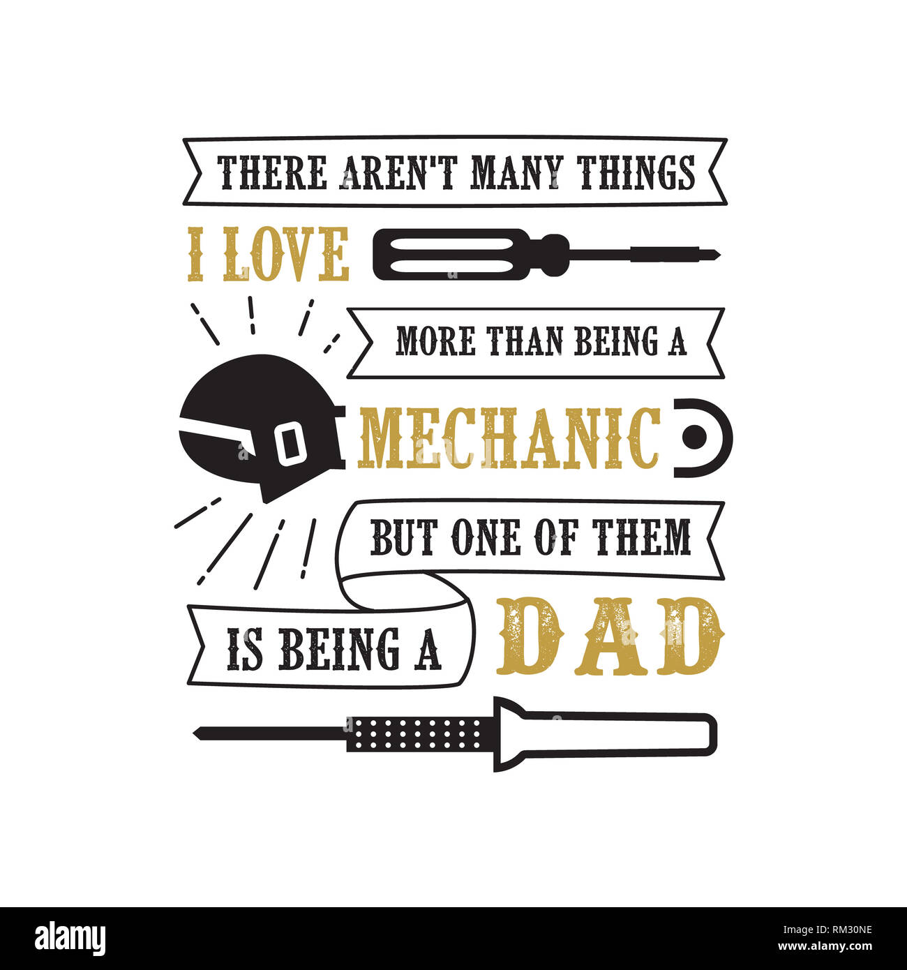 Vater s Tag sagen und Zitate. Ich liebe Mechaniker Vati Stockfoto