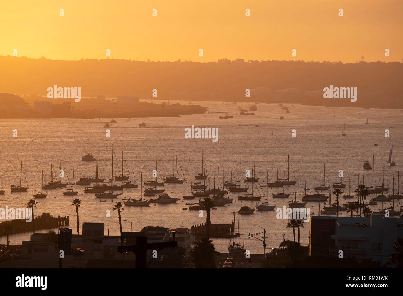 San Diego Bucht bei Sonnenuntergang Stockfoto