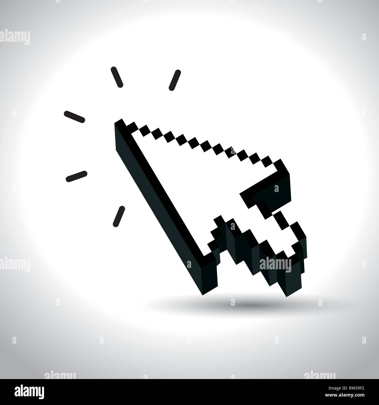 Pfeil pixel Cursor-Symbol Stock Vektor