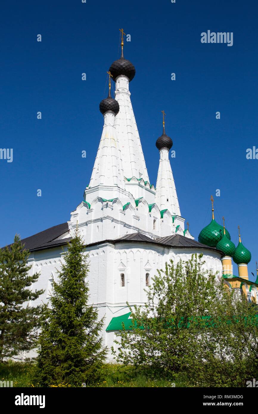 Kirche der Entschlafung der Gottesgebärerin, Alexey Kloster, Uglitsch, Goldener Ring, Jaroslawl oblast, Russland Stockfoto