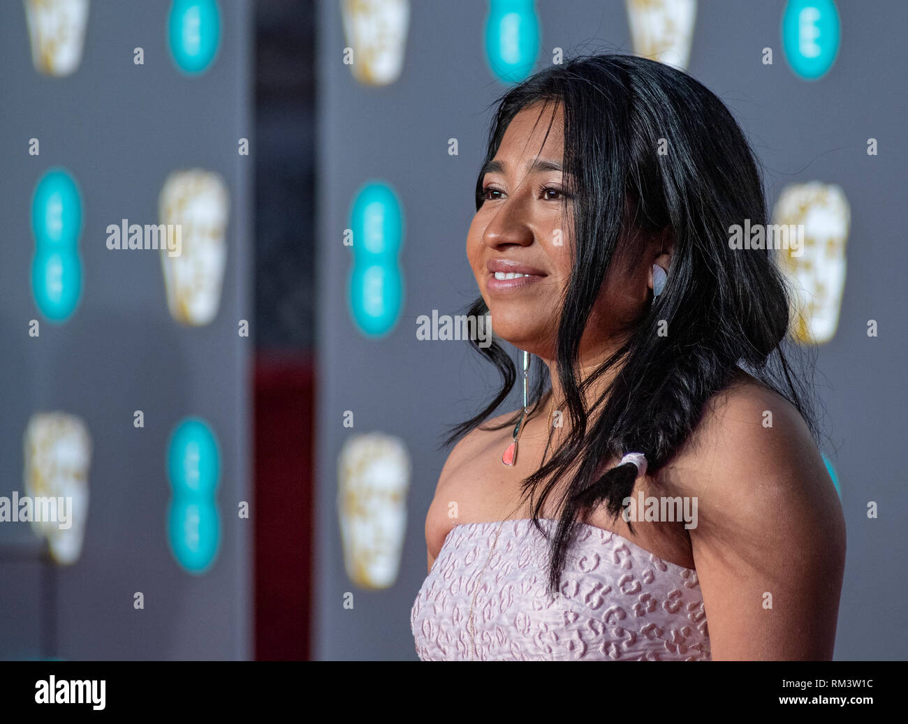 Nancy Garcia besucht die EE British Academy Film Awards in der Royal Albert Hall. Stockfoto