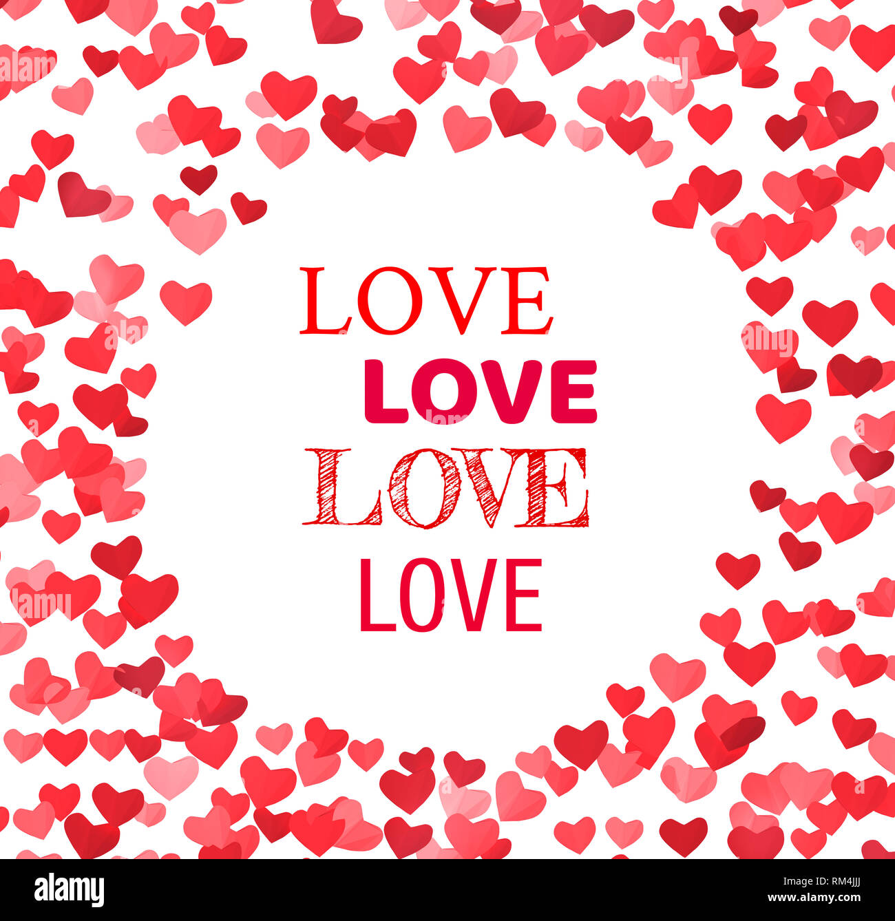 Romantische valentines Rotes Herz Hintergrund Stockfoto