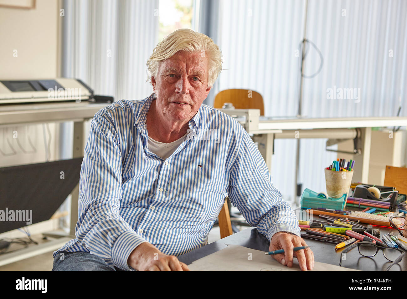 Piet Oudolf an seinem hummelo Garten. Ich habe viele mehr von seinem schönen Garten, das ist nur eine kleine Auswahl. Stockfoto