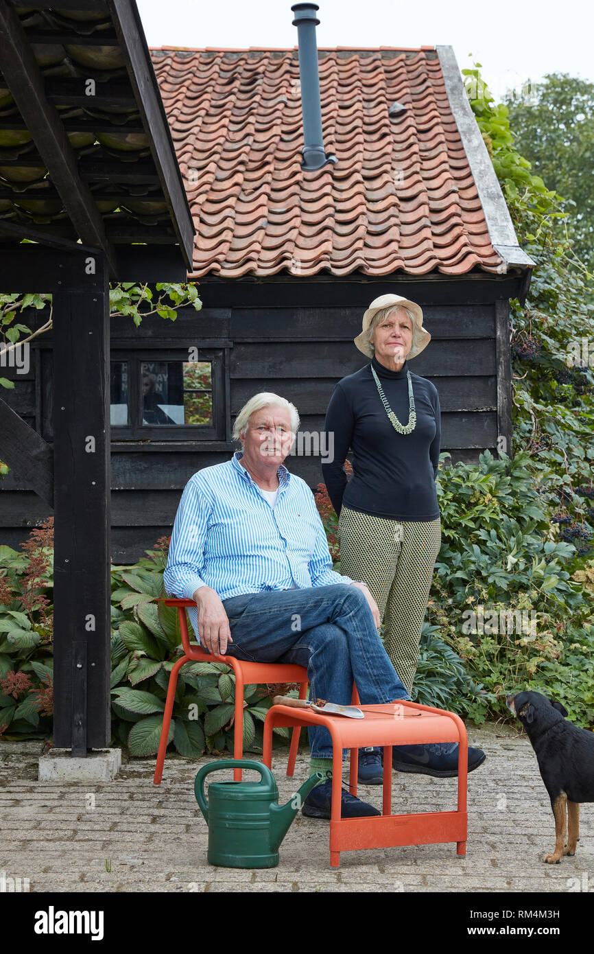 Piet Oudolf an seinem hummelo Garten. Ich habe viele mehr von seinem schönen Garten, das ist nur eine kleine Auswahl. Stockfoto