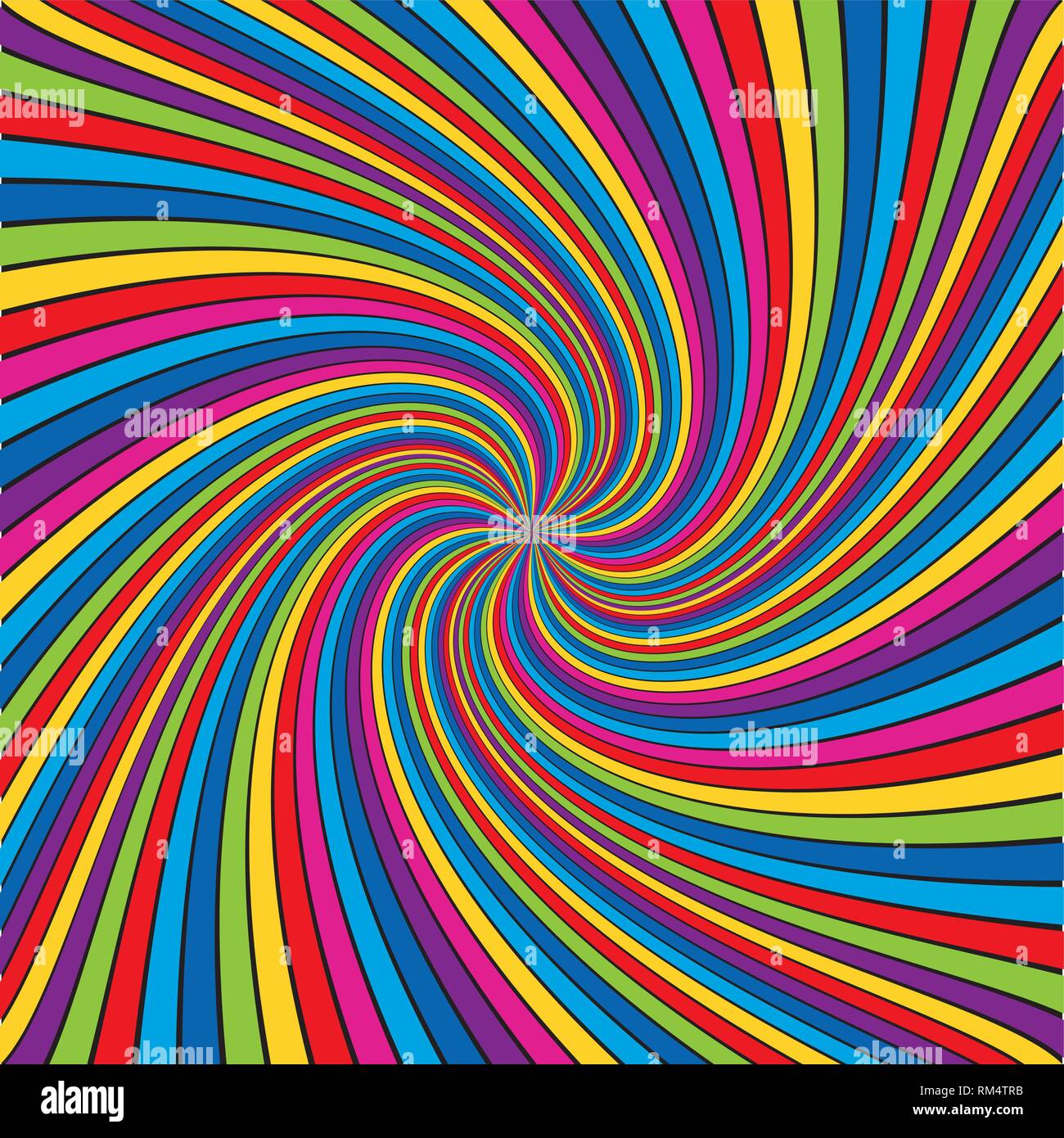 Mehrfarbige Linien in der Spirale. Bunte Linien hintergrund abbildung Stock Vektor