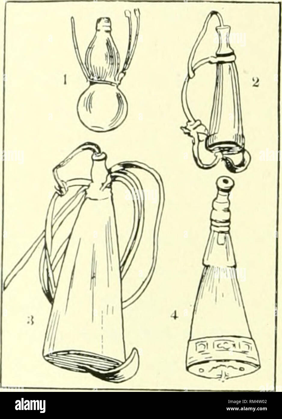. Jahresbericht des Verwaltungsrats der Smithsonian Institution. Smithsonian Institution; Smithsonian Institution. Archive; Entdeckungen in der Wissenschaft. Erläuterung der Platte 17. Schnupftabak Hörner. Fiix. 1. Fio-. 2. Fi". 3. Chinksk Schnupftabak Flasche. Aus einem Hmall, i-onrd. Stopfen und. Löffel von Elfenbein. (Kat. Nein, 1 (37256, V. S. N.M.) Sm. ll Schnupftabak Flasche. Aus ox hoin; Hand (• ()])] ier um unteren Rand. Ts'aidam Mongolen. ((;;;;;;;; Es. o. 167255, US NM Yak Horn Sxuff Flasche. Mit Leder Tanga, zum es zu den Kleid befestigen; unten, aus Holz: Stopper, aus Leder. Kokonor Tibeter. (Kat. Nr. 1672 Stockfoto