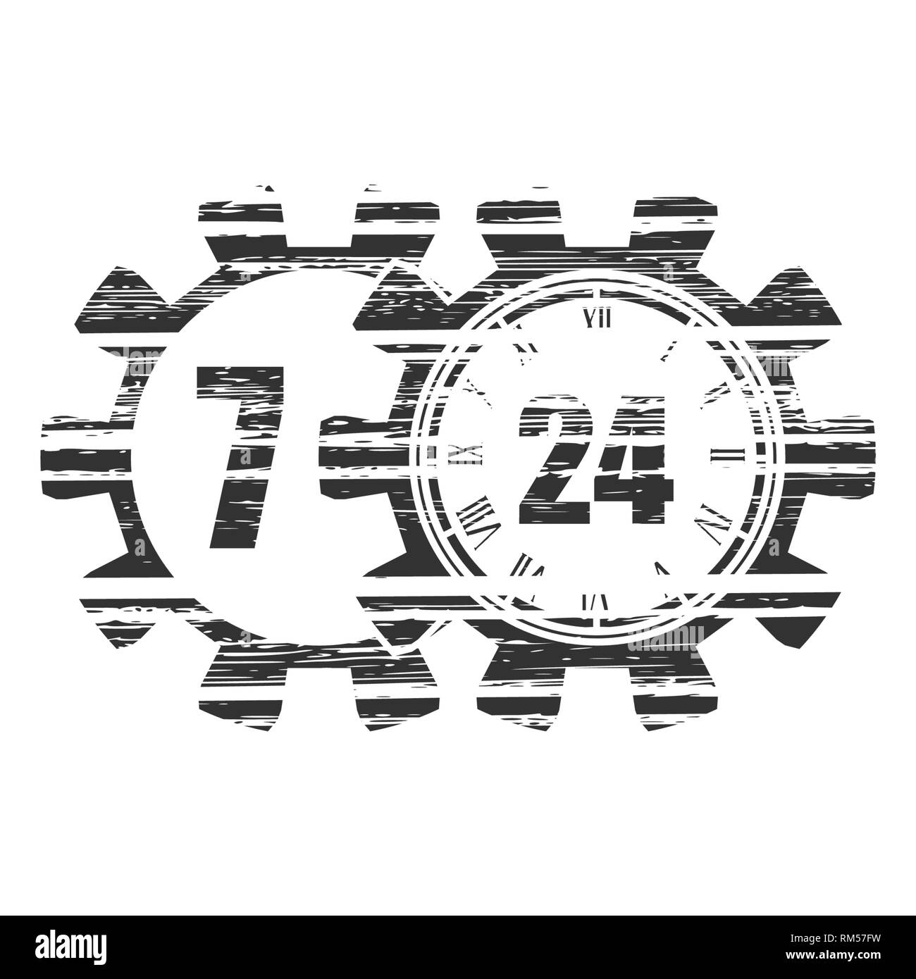 Timing Symbol 7. und 24. Stock Vektor