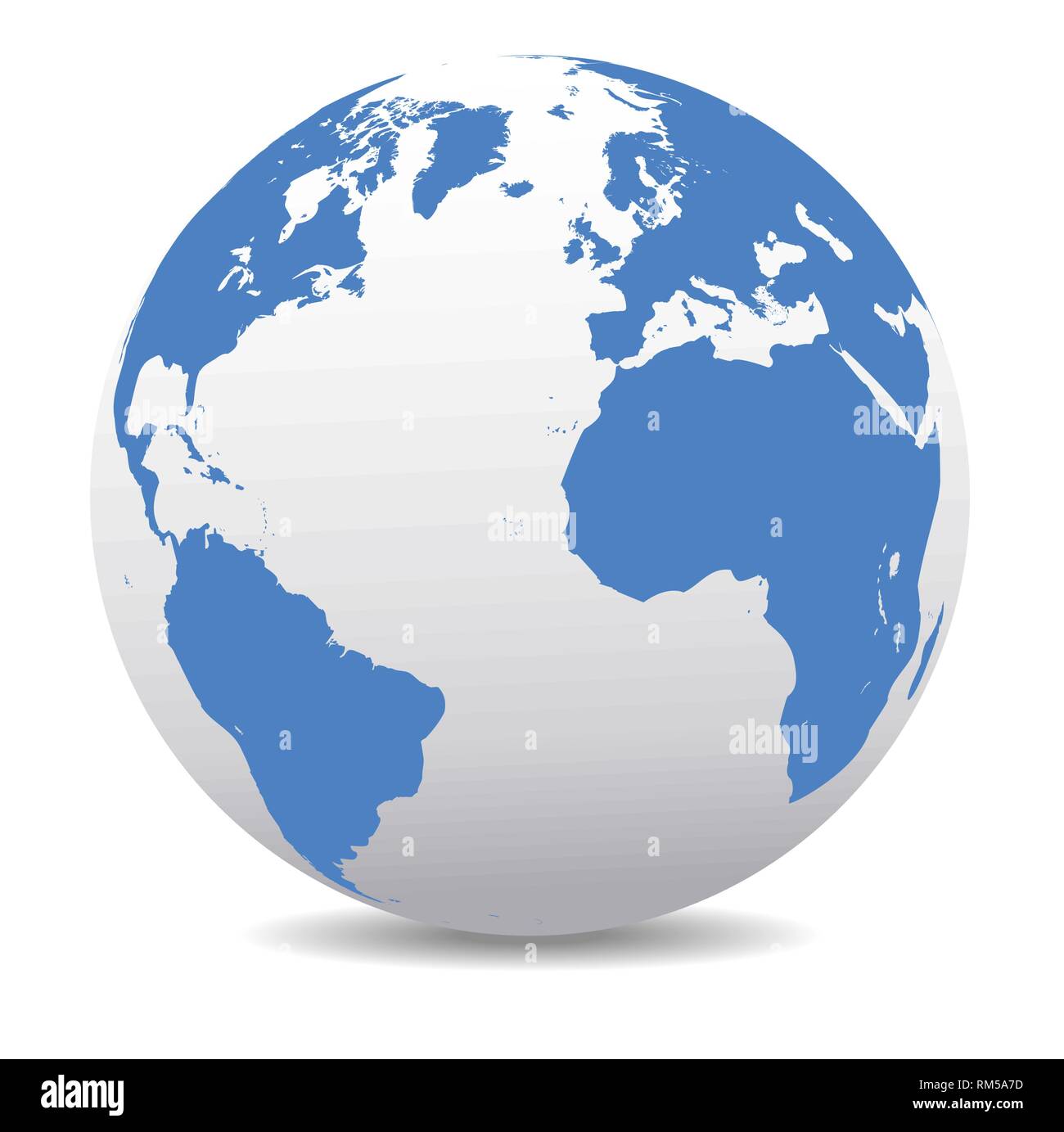 Europa, Nord- und Südamerika, Afrika, globalen Welt, Vektor Symbol Karte der Welt in der Welt Stock Vektor