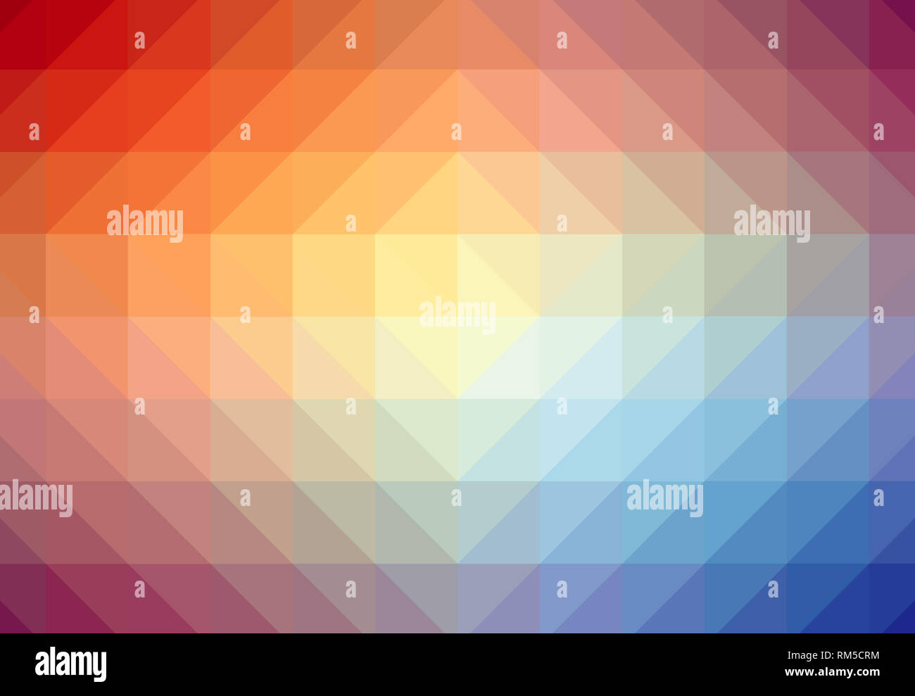 Farbenfroher abstrakter geometrischer Hintergrund mit rotem und blauem Farbverlauf. Digitaler Kristallwelleffekt. Stockfoto