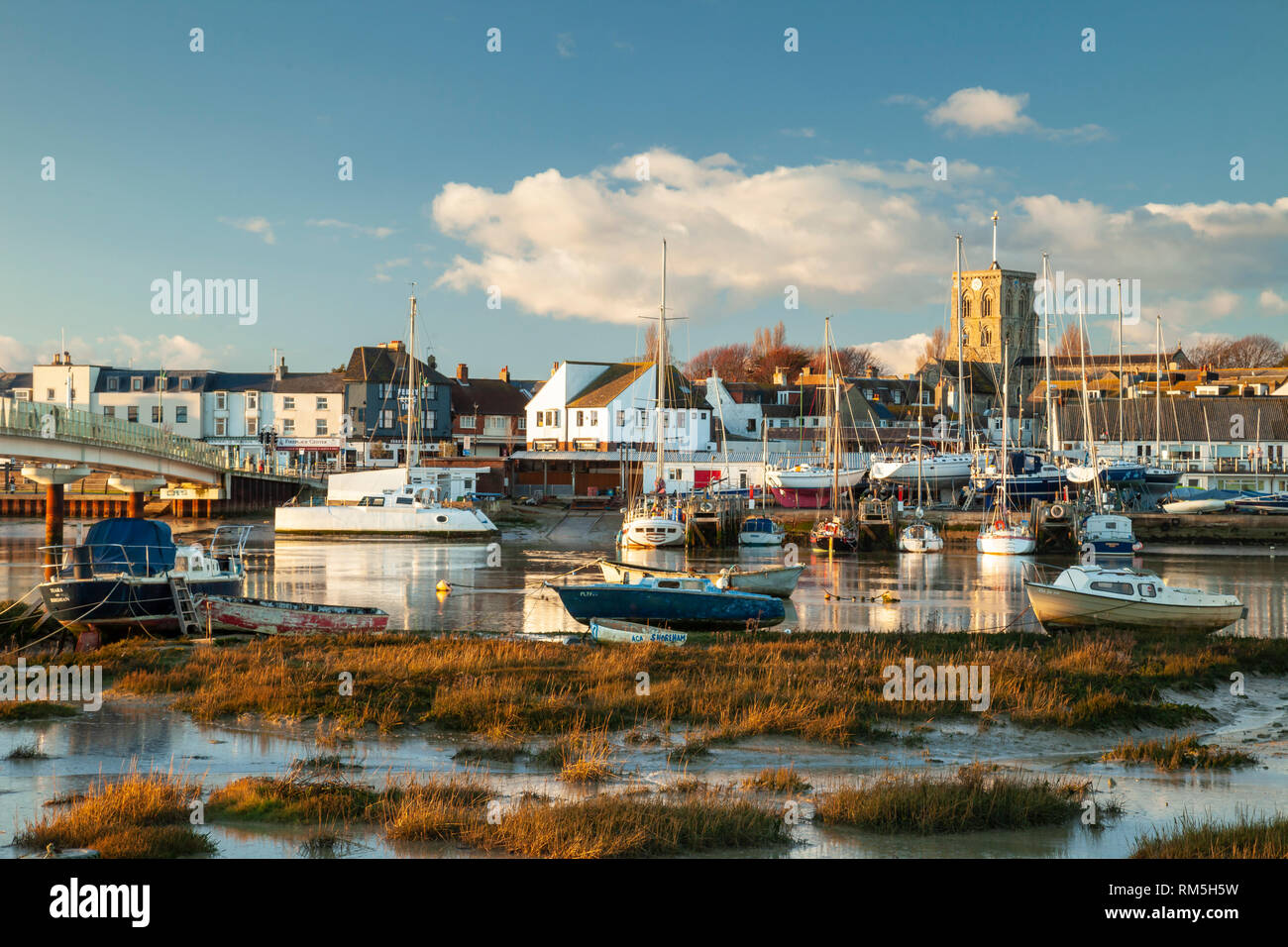 Winter am Nachmittag in Shoreham-by-Sea, West Sussex. Stockfoto