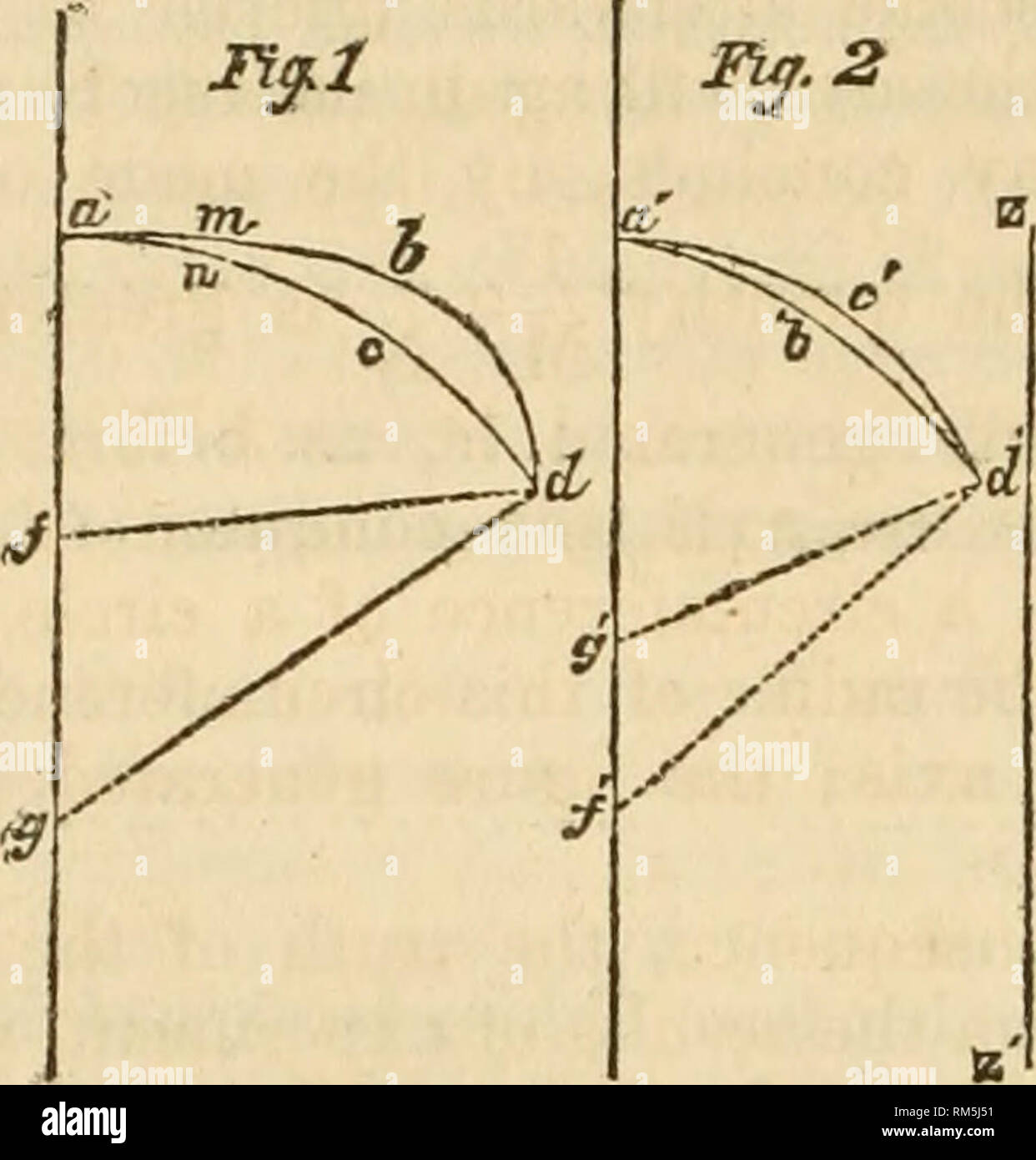 . Jahresbericht des Verwaltungsrats der Smithsonian Institution. Smithsonian Institution; Smithsonian Institution. Archive; Entdeckungen in der Wissenschaft. 340 Figuren von Gleichgewicht in eine flüssige Masse Punkte; diese Menge würde daher nicht konstant in die ganze Zeile der Cui-ve als die Gleichung des Gleichgewichts erforderlich ist. Stellen wir uns vor, daß die Flüssigkeit die Bedingung erfüllt nur festgelegt, und gehen Sie zu betrachten, an der Abfahrt von der Achse, einen Bogen von der Meridian line. Wie durch die Hypothese, diese Linie, weder gerade noch rund, die Krümmung des Bogens werden von variieren Stockfoto