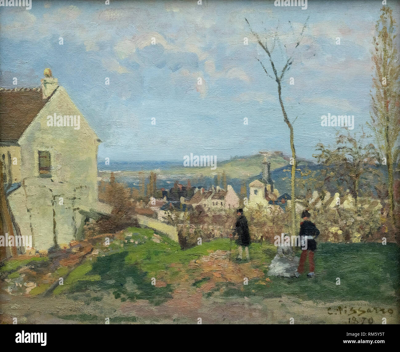 Camille Pissarro (1830-1903), Louveciennes mit Mont Valérien im Hintergrund, 1870. Alfortville, mit dem Mont Valérien im Hintergrund. Alte Nationa Stockfoto