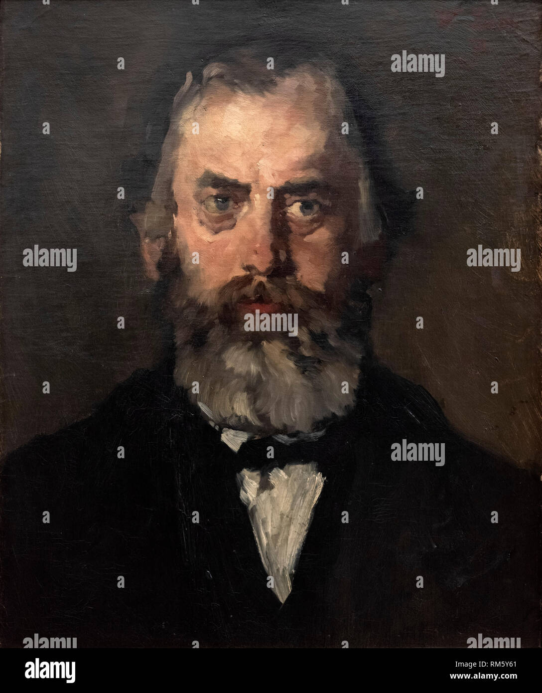 Wilhelm Leibl (1844-1900), die Beschwerde Magistrat Stenglein (der Gerichtsvollzieher), 1871. Der Appelationsrat Stenglein (Der Amtmann). Alte Nationalgalerie, Berl Stockfoto