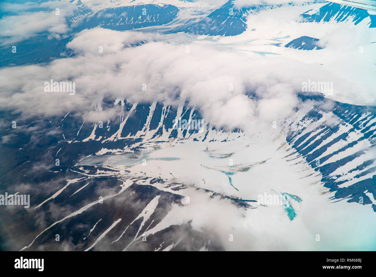 Luftaufnahmen von Spitzbergen, Svalbard, Norwegen Stockfoto