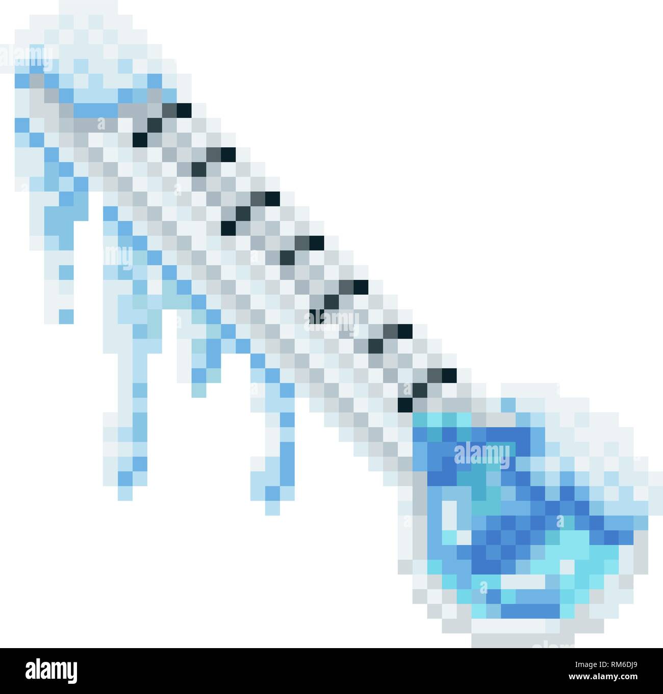 Gefrorene Thermometer Pixel-art 8 bit Icon Stock Vektor