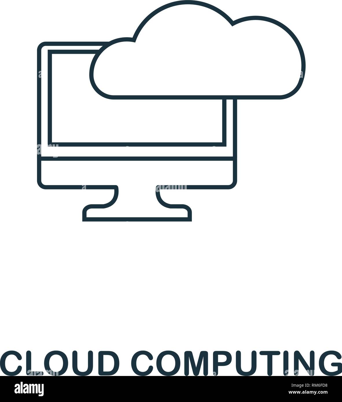 Cloud Computing Symbol. Thin line style Industrie 4.0 icons Collection. UI und UX. Pixel Perfect cloud computing Symbol für Web Design, Apps, Software Stock Vektor
