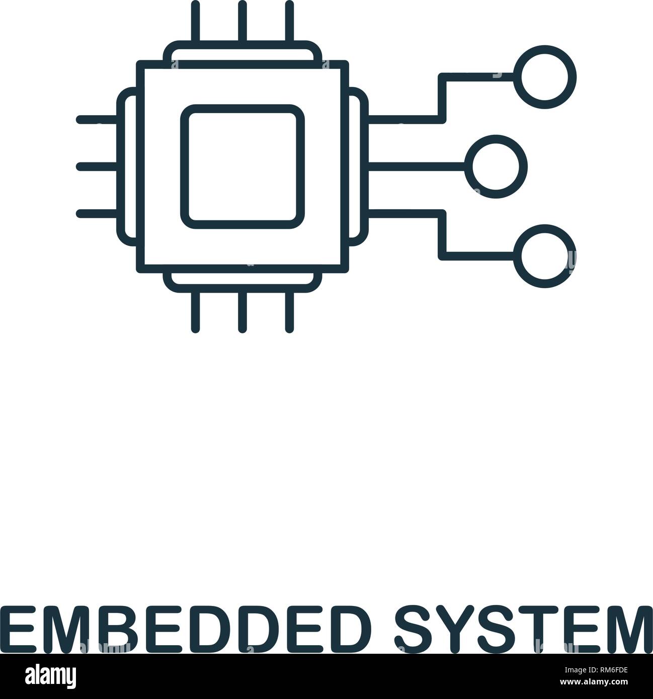 Embedded System Symbol. Thin line style Industrie 4.0 icons Collection. UI und UX. Pixel Perfect embedded System Symbol für Web Design, Apps, Software Stock Vektor