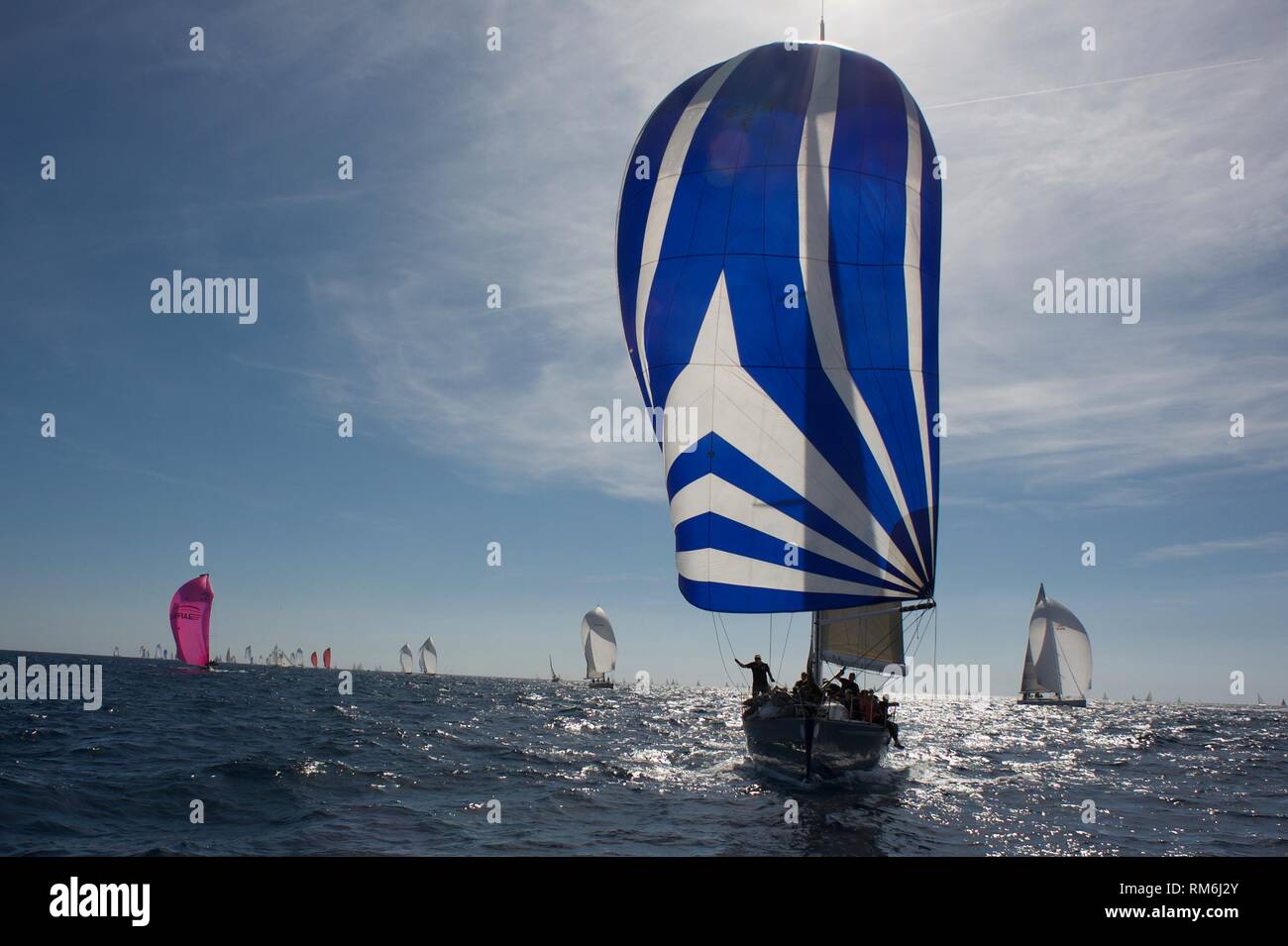 Down Wind segeln Stockfoto