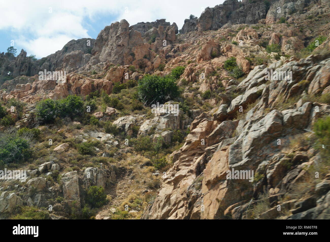 Reise durch die Berge der Insel Korsika Stockfoto