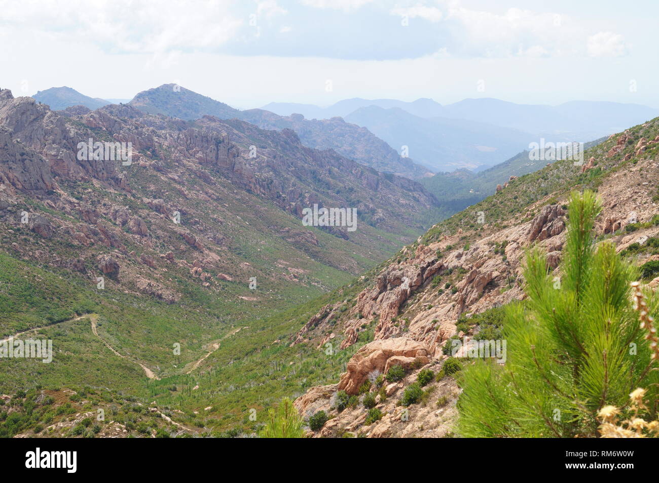 Reise durch die Berge der Insel Korsika Stockfoto