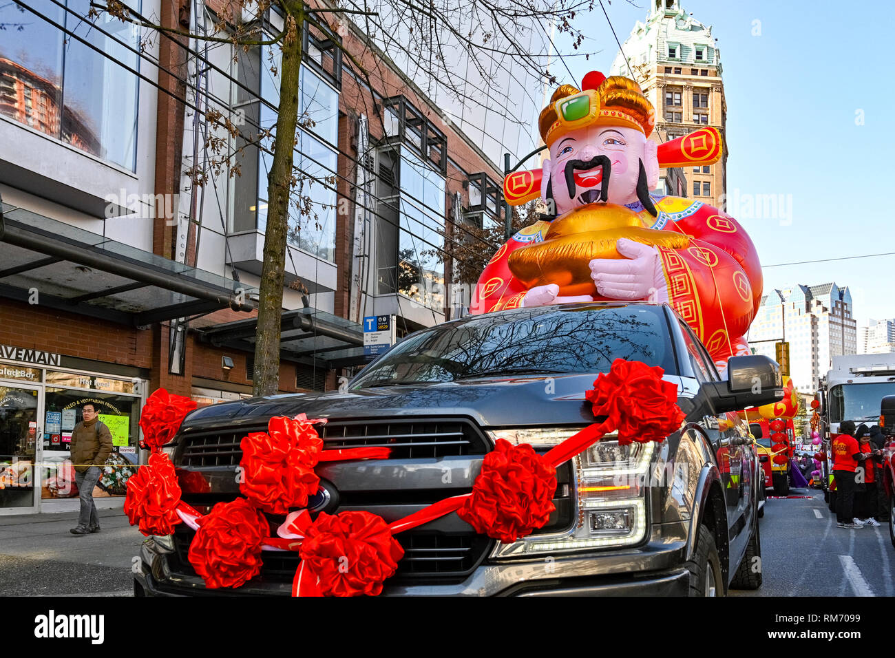 Das chinesische Neujahr Neujahrsfest Parade, Chinatown, Vancouver, British Columbia, Kanada Stockfoto