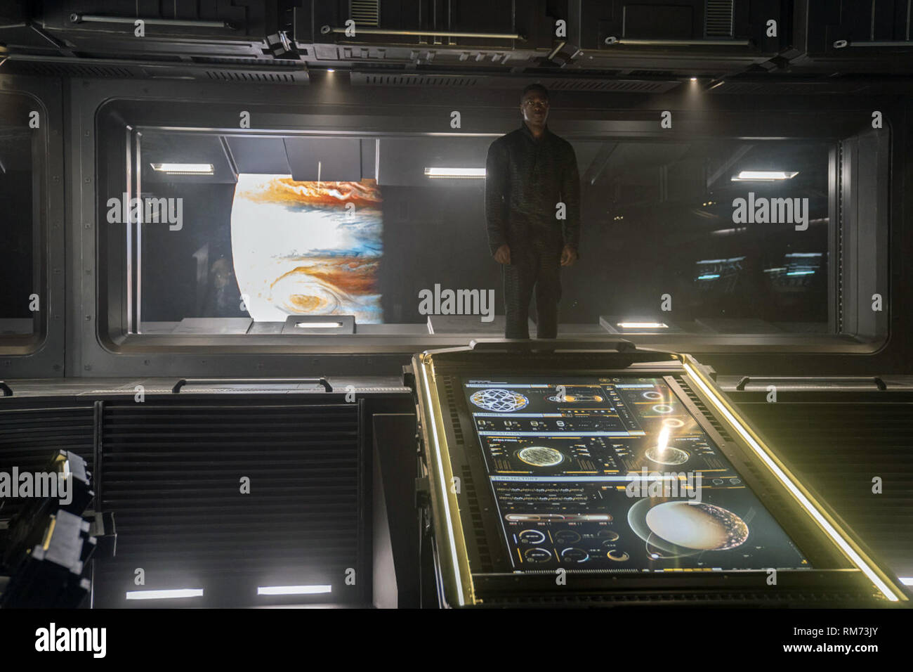 Nightflyers ist ein US-amerikanischer horror Science Fiction TV-Serien auf Syfy, die in den Vereinigten Staaten am 2. Dezember 2018 und auf Netflix uraufgeführt, International am 1. Februar 2019. Die Serie basiert auf der Novelle und Serie von kurzen Geschichten mit dem gleichen Namen von George R.R.Martin. Dieses Foto ist nur für den redaktionellen Gebrauch bestimmt und unterliegen dem Copyright der Film Company und/oder der bezeichneten Fotograf durch den Film oder die Produktion Firma zugewiesen. Stockfoto