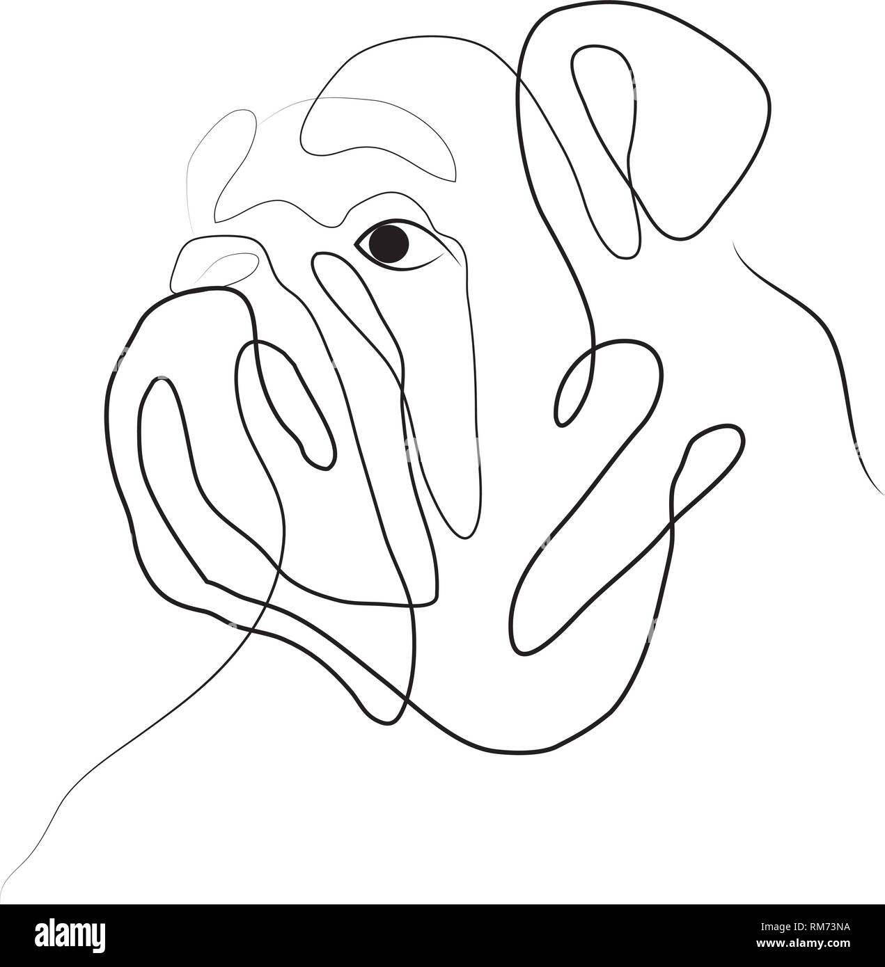 Dog Portrait Ines, Linien, Vector, weißer Hintergrund Stock Vektor