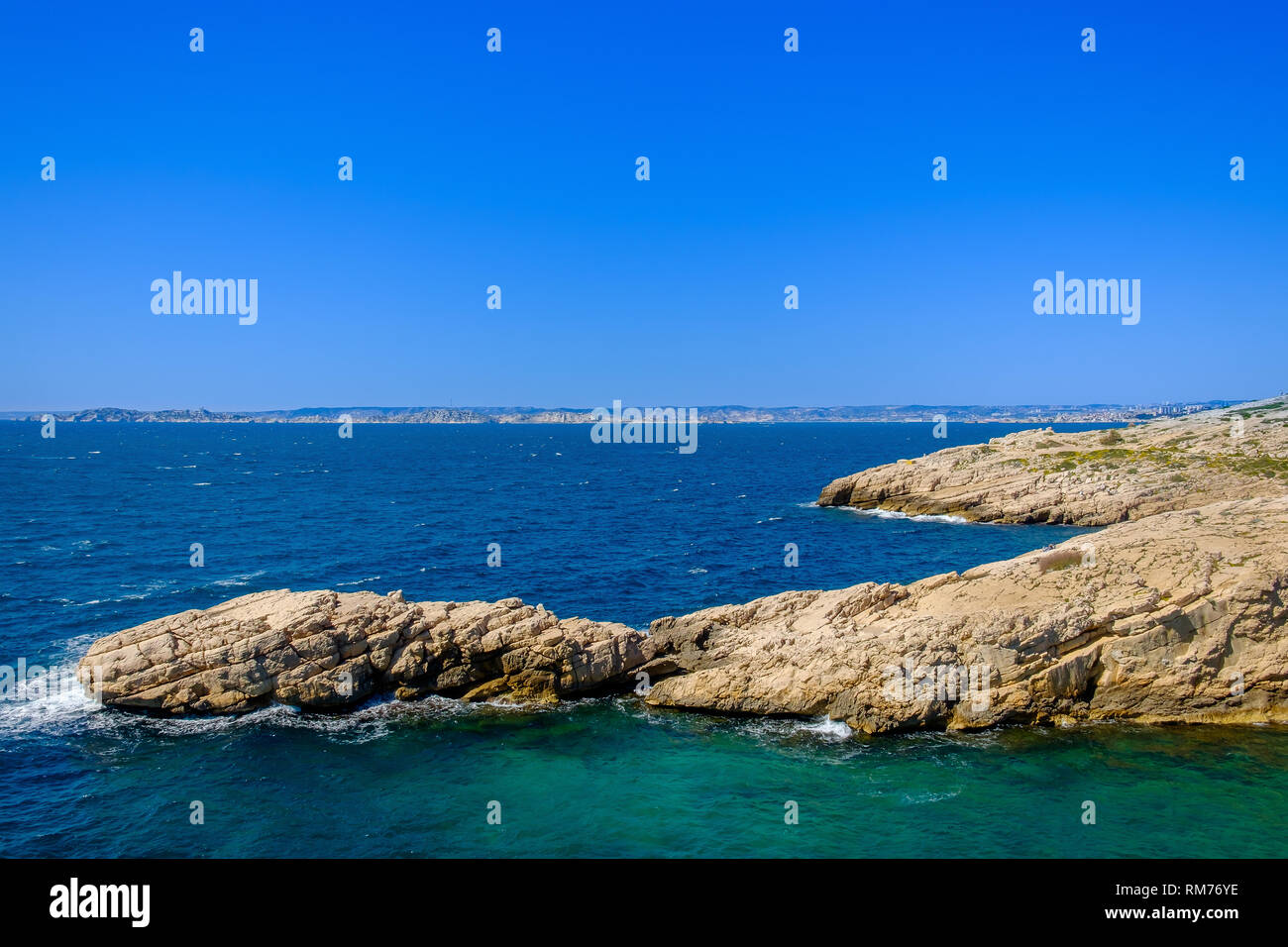 Calanque Nationalpark Küste vom Mittelmeer erstreckt sich zwischen Marseille und Cassis, Provence Frankreich Stockfoto