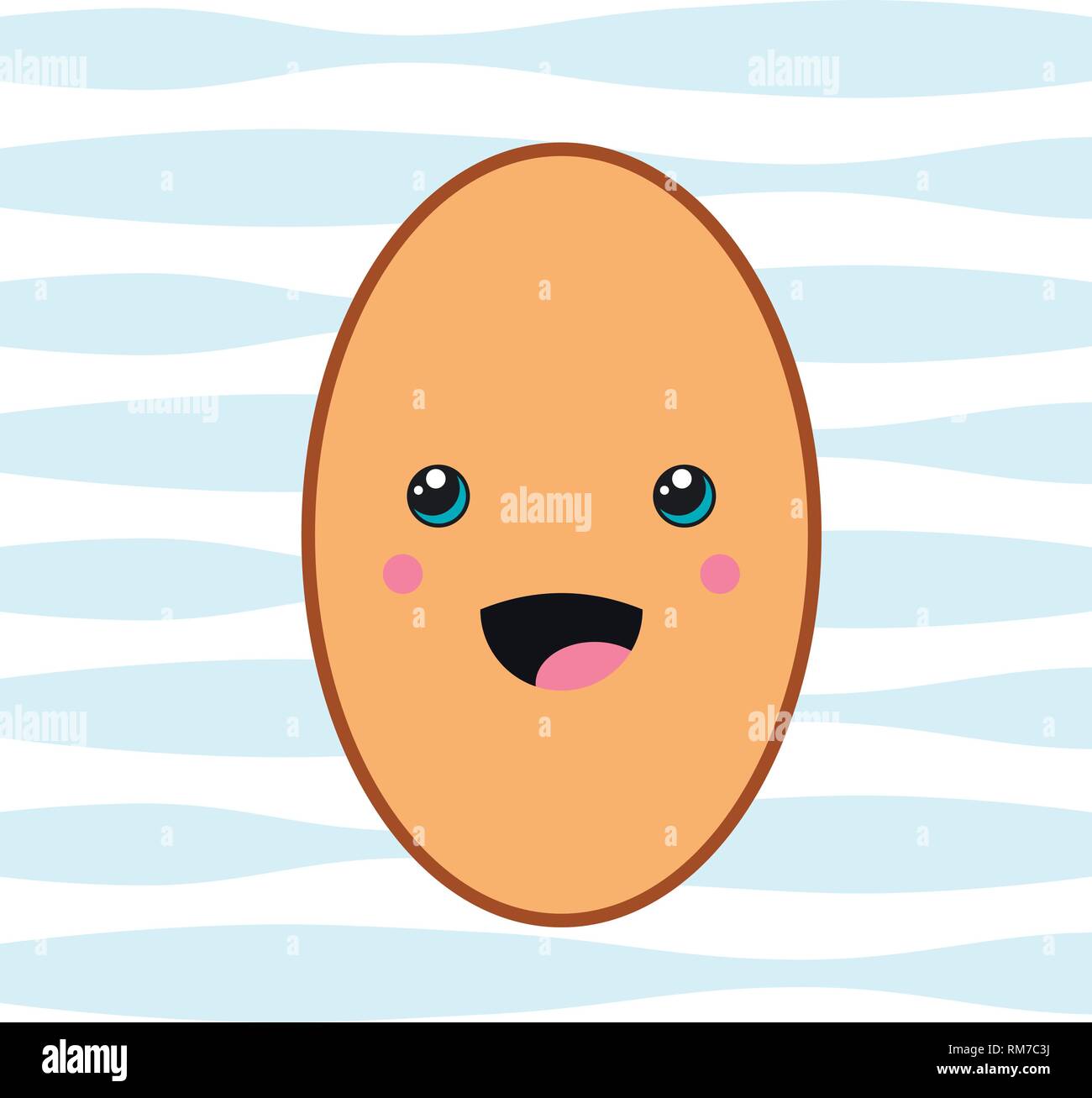 Happy kawaii ei Vector Illustration. Moderner Stil Cartoon Bild. Stock Vektor