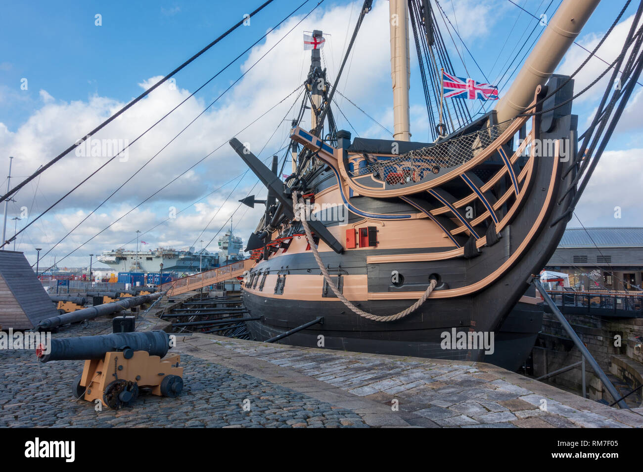 Bug der HMS Victory, Portsmouth Historic Dockyard Stockfoto
