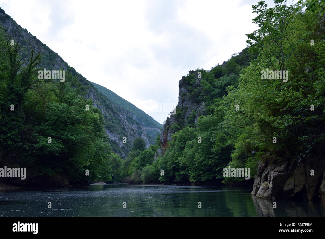 Treska Fluss in Matka Canyon. Skopje, Mazedonien. Stockfoto