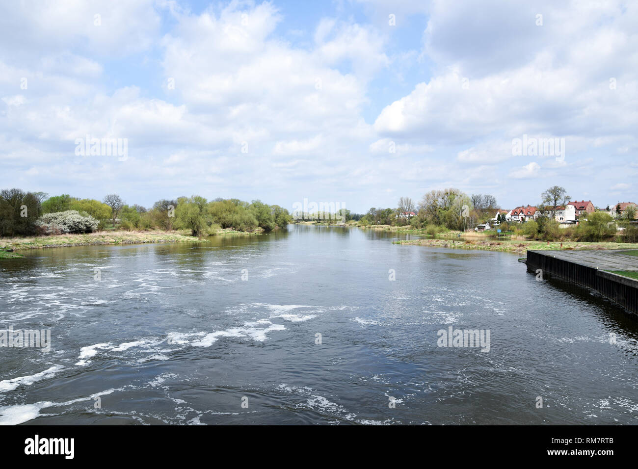 Grady odrzanskie' - Odra River in der Nähe von Breslau. Natur Schutzgebiete "Natura 2000". Dolnoslaskie, Polen. Stockfoto